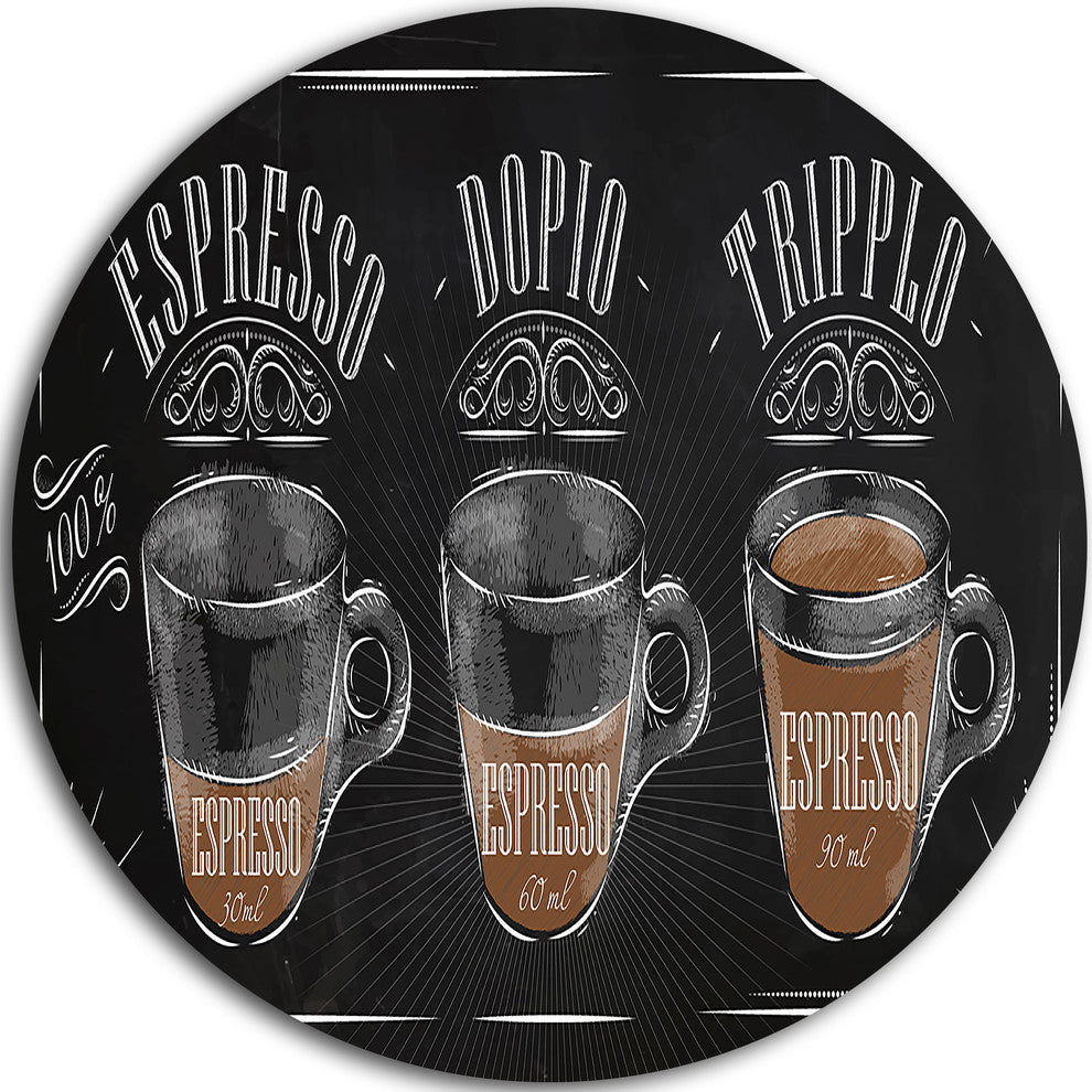 Espresso Kraf Black, Poster Round Wall Art, 36"