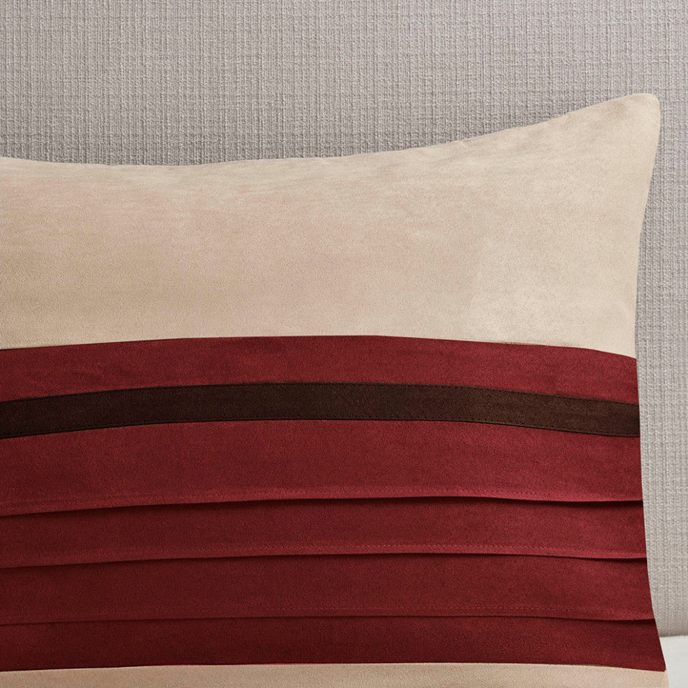 Madison Park Palmer Vera 7-Piece Microsuede Comforter Set, Red