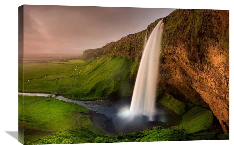 "Seljalandsfoss" Stretched Canvas Giclee by Franz Schumacher, 36x24"