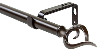 1" Flame Drapery Curtain Rod, Bronze, 84"-120"