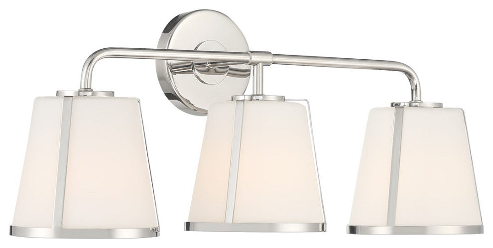 Crystorama Fulton 3 Light Bath Vanity FUL-913-PN, Polished Nickel