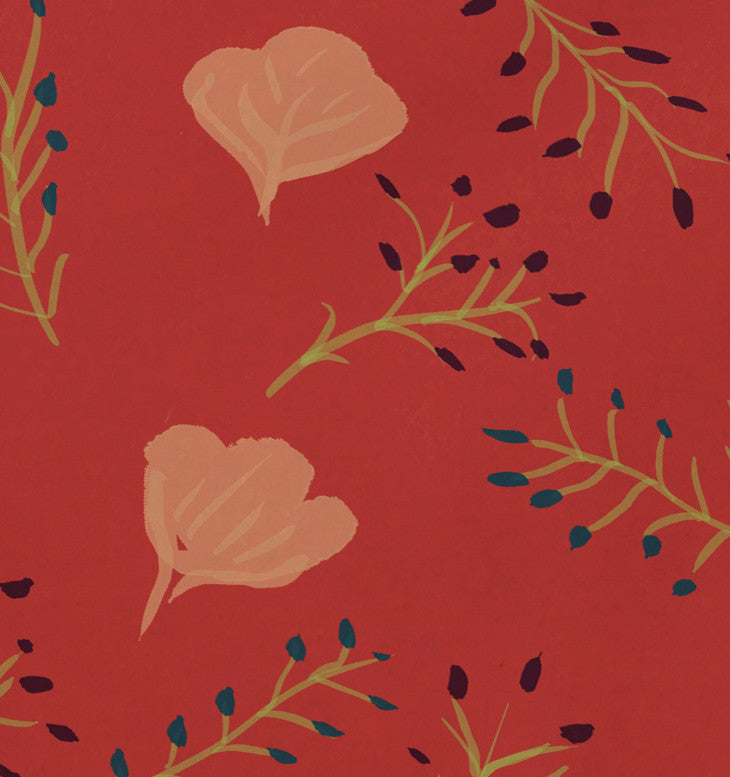 18"x14" Spring Blooms, Floral Print Placemat, Coral, Set of 4
