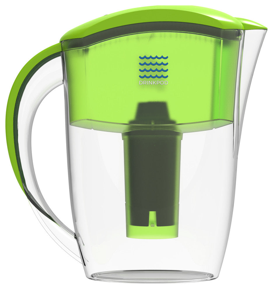 Drinkpod Alkaline Water Filter Pitcher With 8-Stage Cartridge, Lime