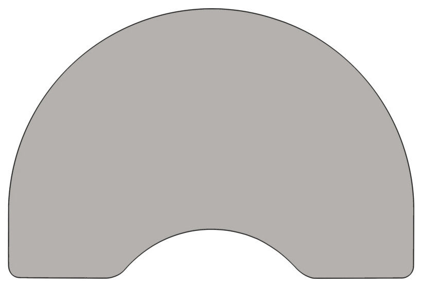48"x96" Kidney Gray HP Laminate Activity Table, Height Adjustable Short Legs