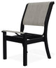 Leeward Sling Stackable Outdoor Dining Chair, Smoke/Black