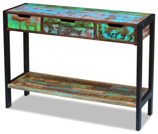 vidaXL Solid Reclaimed Wood Sideboard Side Console Table Highboard 3 Drawers