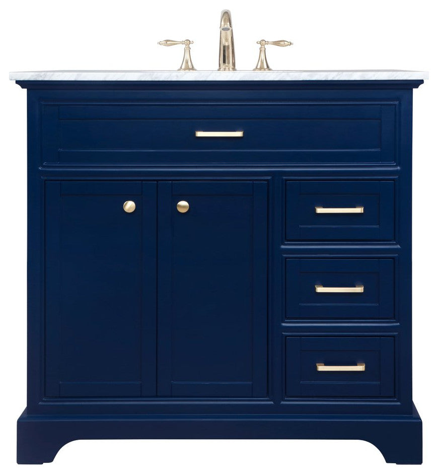 Elegant Decor Americana Bathroom Vanity Blue