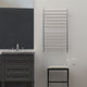 Amba Radiant Large Hardwired Straight Heated Towel Rack, Brushed