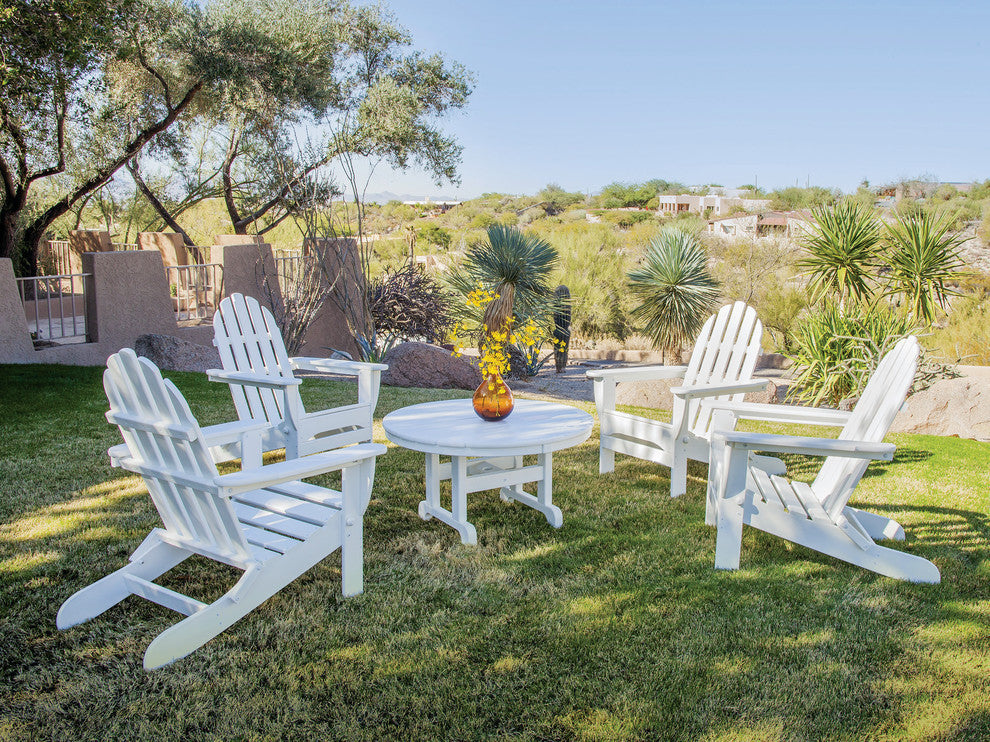 Ivy Terrace Classics 5-Piece Folding Adirondack Conversation Set, White