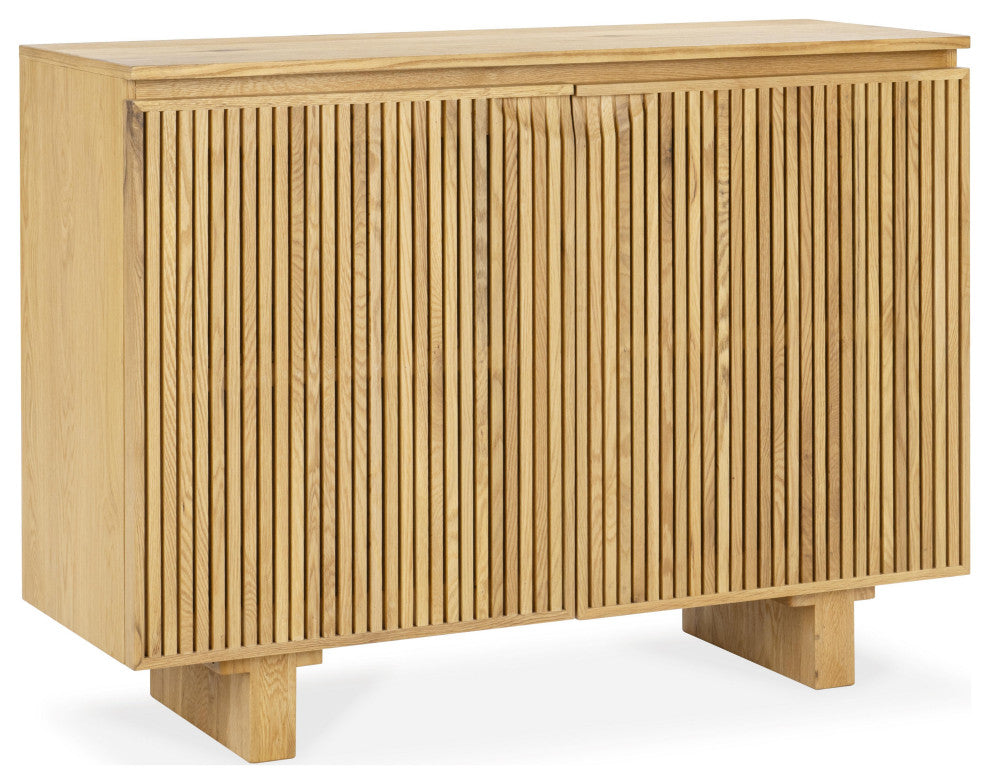 Roya 82" Oak Wood 3-Door Sideboard Buffet, Oak Brown, 2-Door