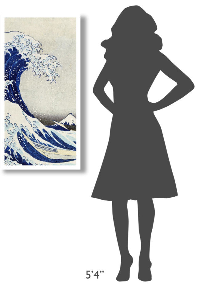 "The Great Wave of Kanagawa (center)" Digital Paper Print by Hokusai, 20"x38"