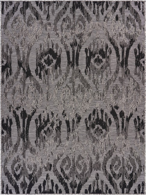 5" x 7" Black Ogee Pattern Indoor Outdoor Area Rug