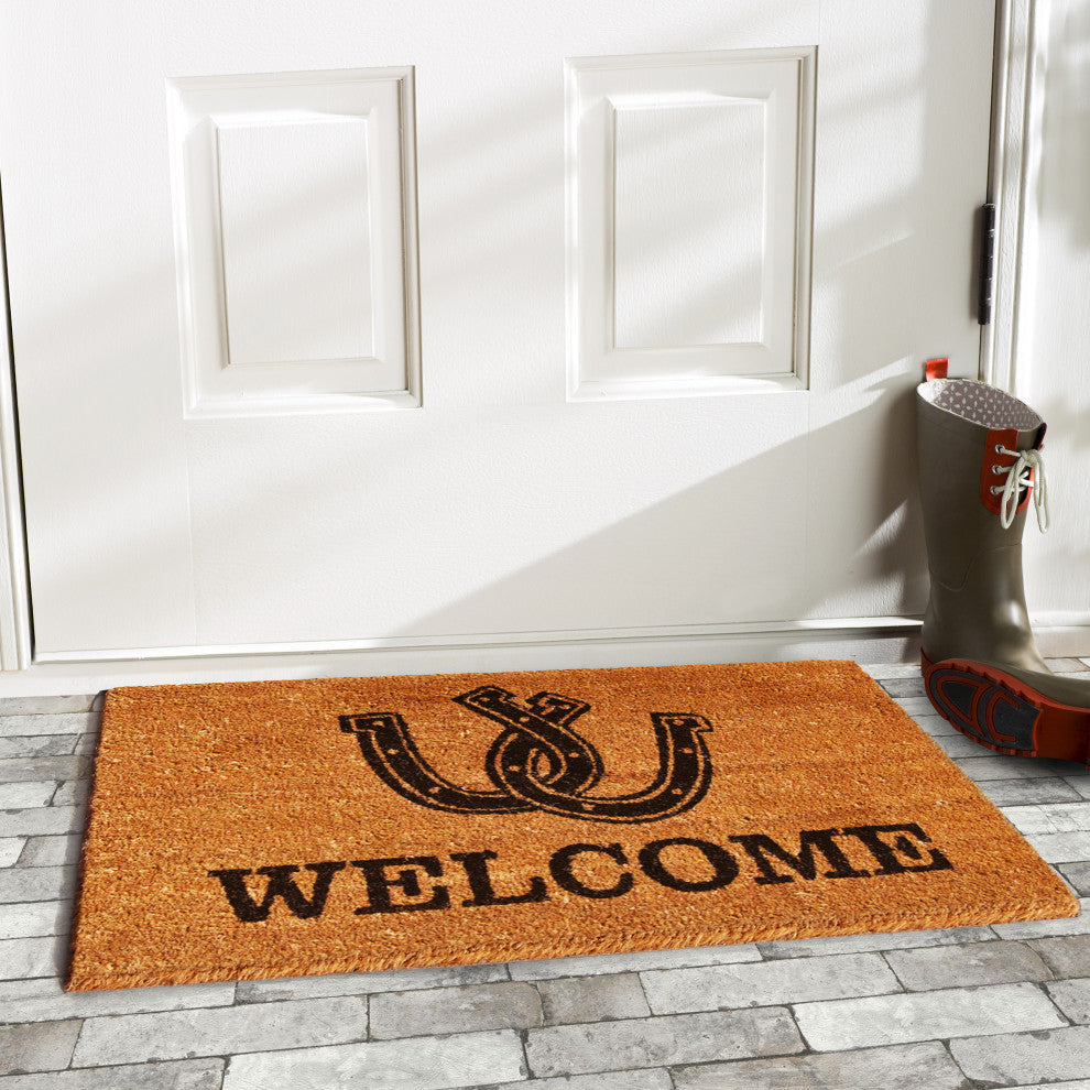 Horseshoe Welcome Doormat, 24"x48"