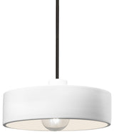 Radiance Dish Pendant, Gloss White, Matte Black, Rigid Stem, E26, E26