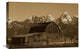 "Cunningham Cabin In Front Of Grand Teton Range, Wyoming - Sepia" Artwork