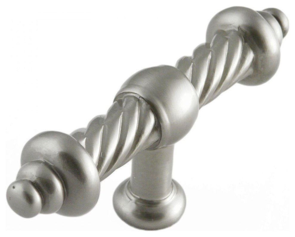 Large Twisted Knob, Satin Nickel