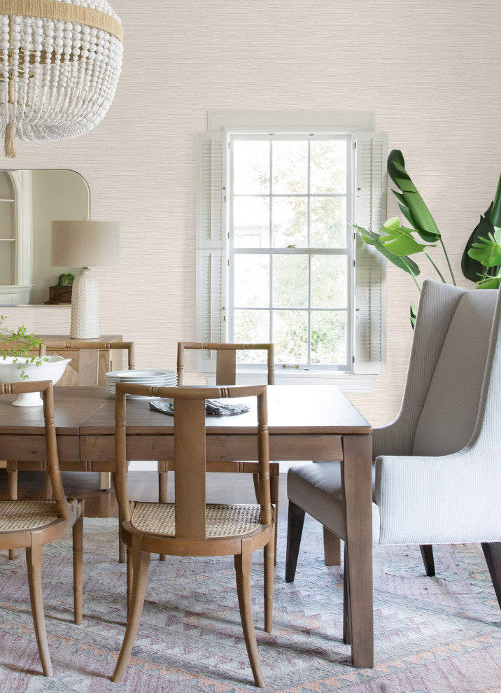 Neutral Dimensional Grasscloth Peel and Stick Wallpaper