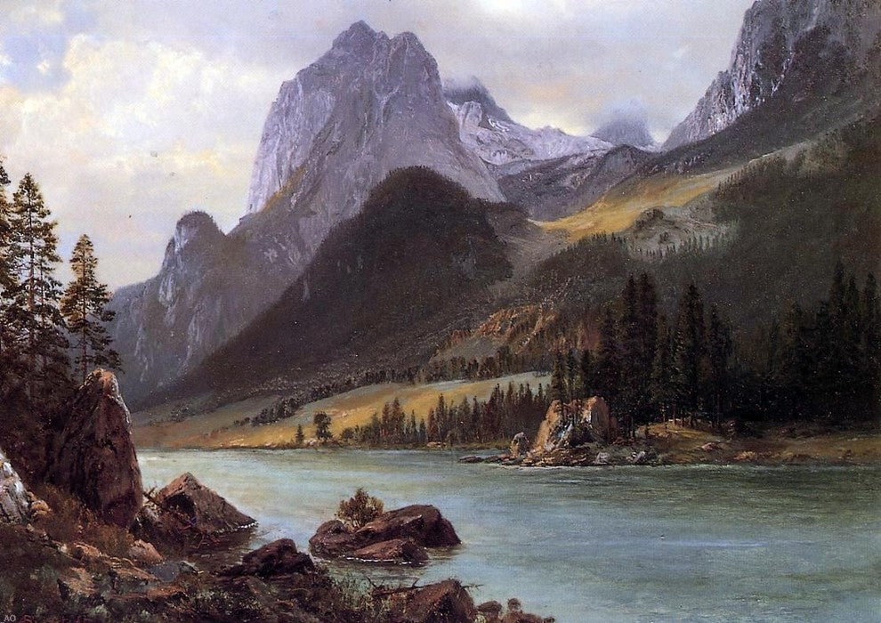 Albert Bierstadt Rocky Mountain, Gallery Wrapped Canvas Print, 18"x27"