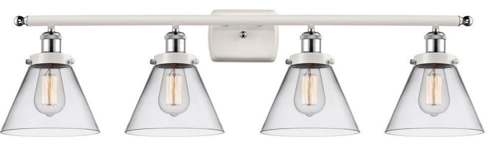 Innovations 916-4W-WPC-G42 4-Light Bath Vanity Light, White, Polished Chrome