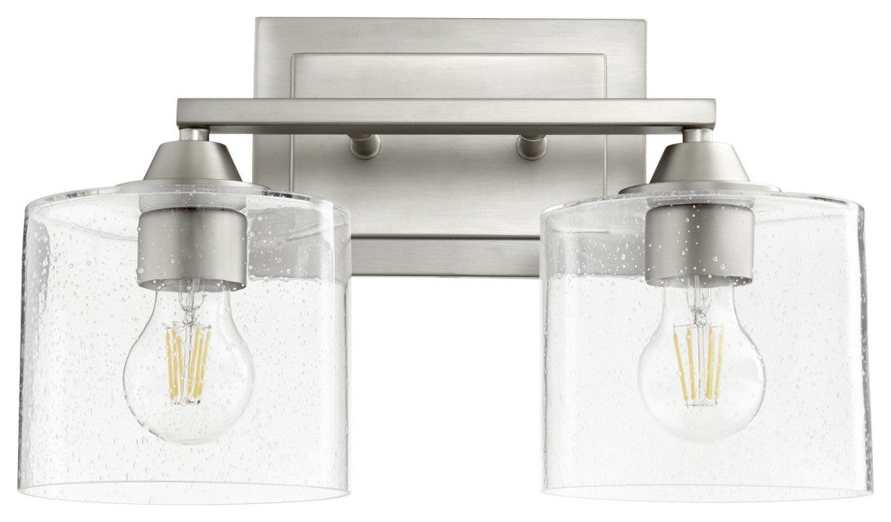 Quorum 5202-2-65 Two Light Vanity, Satin Nickel Finish