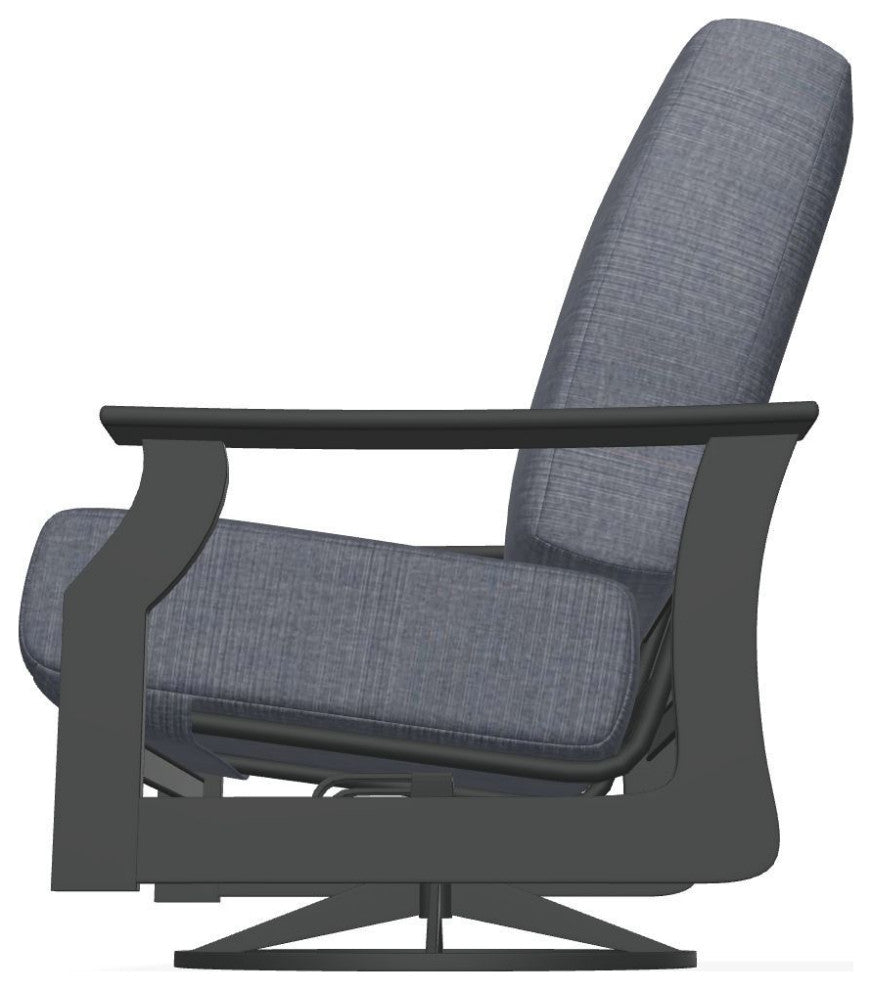 St. Catherine Deep Seat Outdoor Swivel Rocker, Proven Denim/Graphite