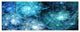Blue Rotating Polyhedron, Abstract Canvas Art Print, 70"x28", 6 Panels