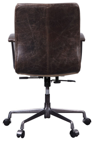 Zooey Executive Office Chair, Distress Chocolate Top Grain Leather