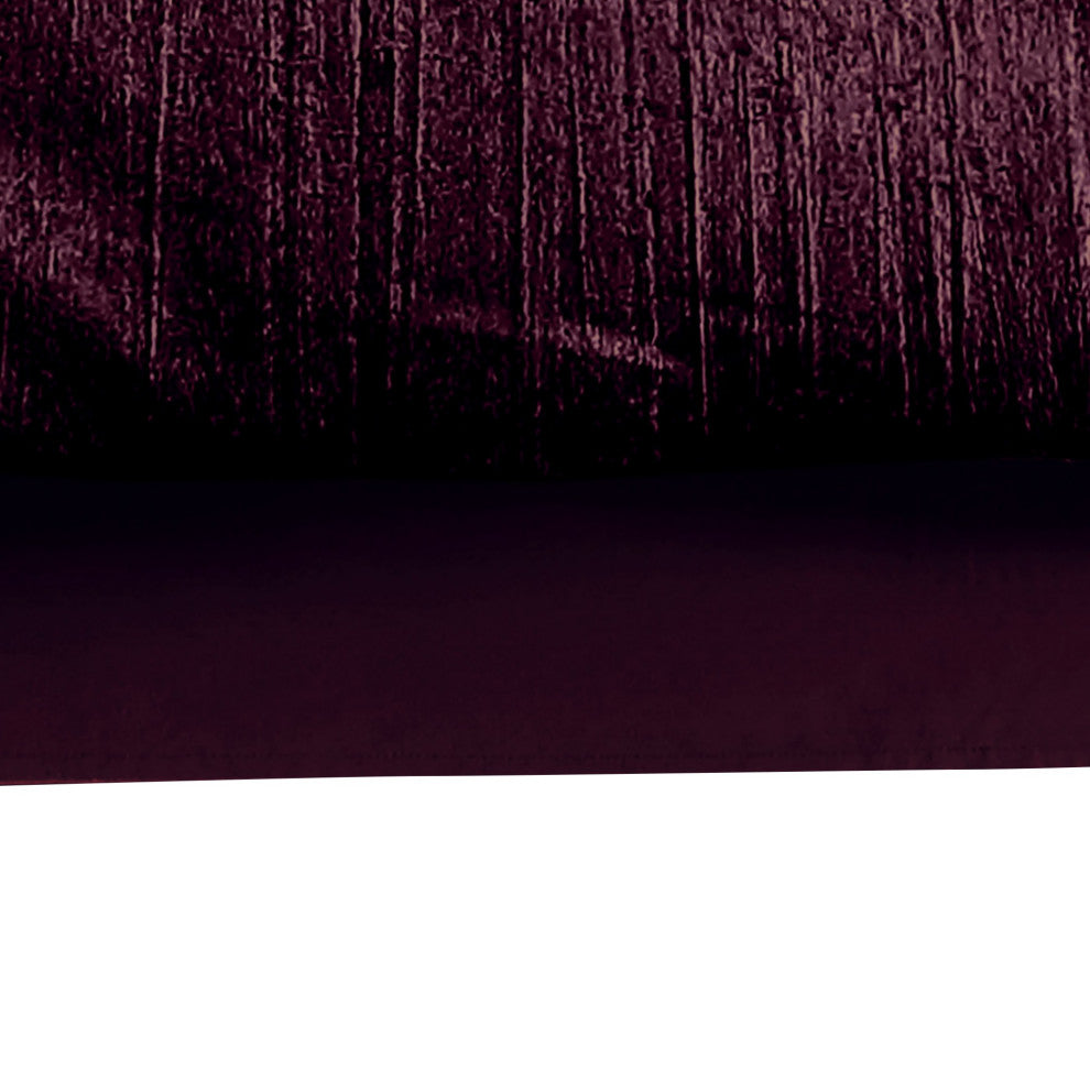Benzara Jay 7 Piece Queen Comforter Set, Purple Polyester Velvet, Texture