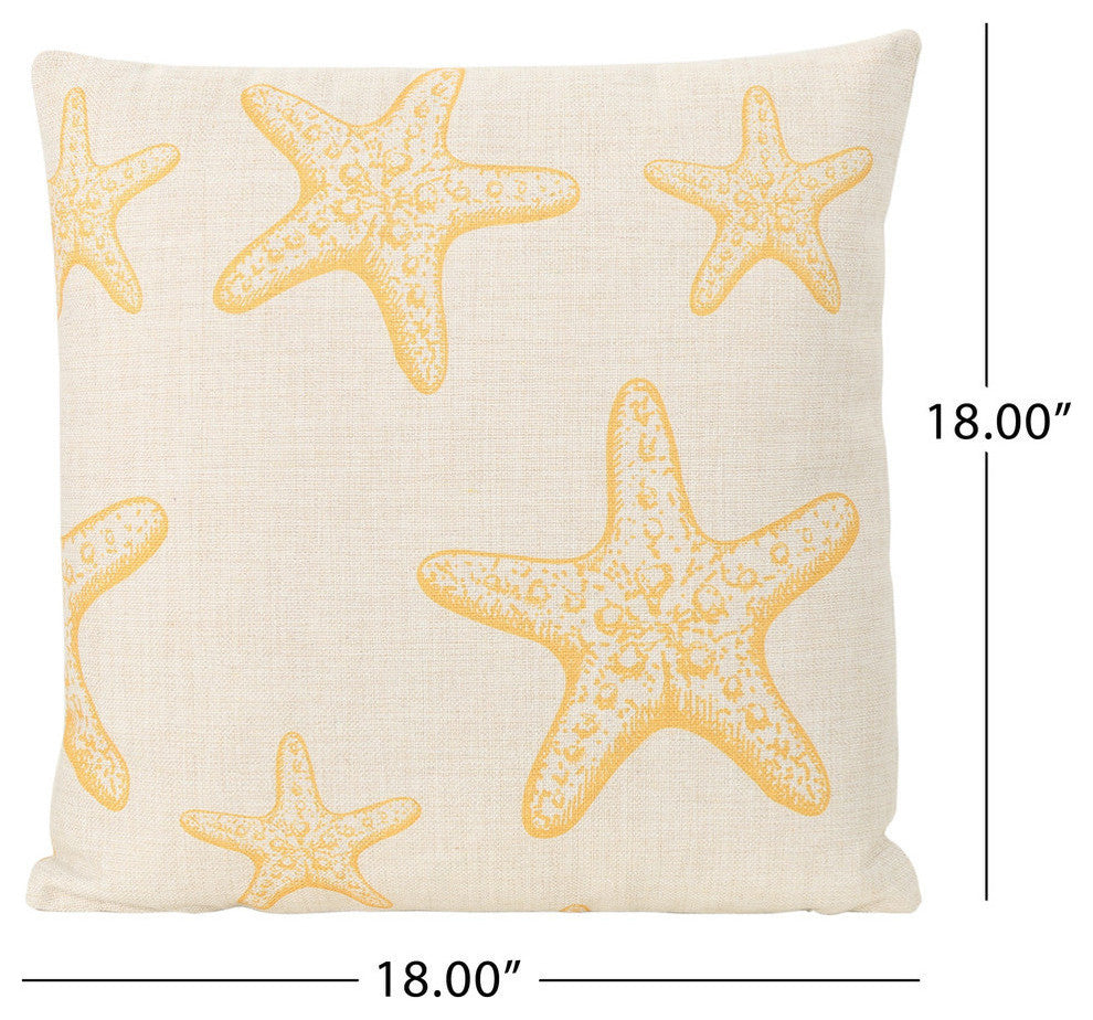 GDF Studio Zona Outdoor 18" Water Resistant Square Pillows, Set of 2