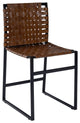 17" Brown And Black Faux Leather Side Chair