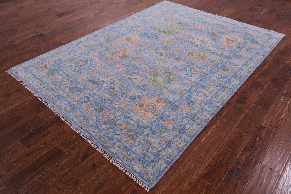 Turkish Oushak Handmade Wool Rug 6' 1" X 8' 9" - Q15479