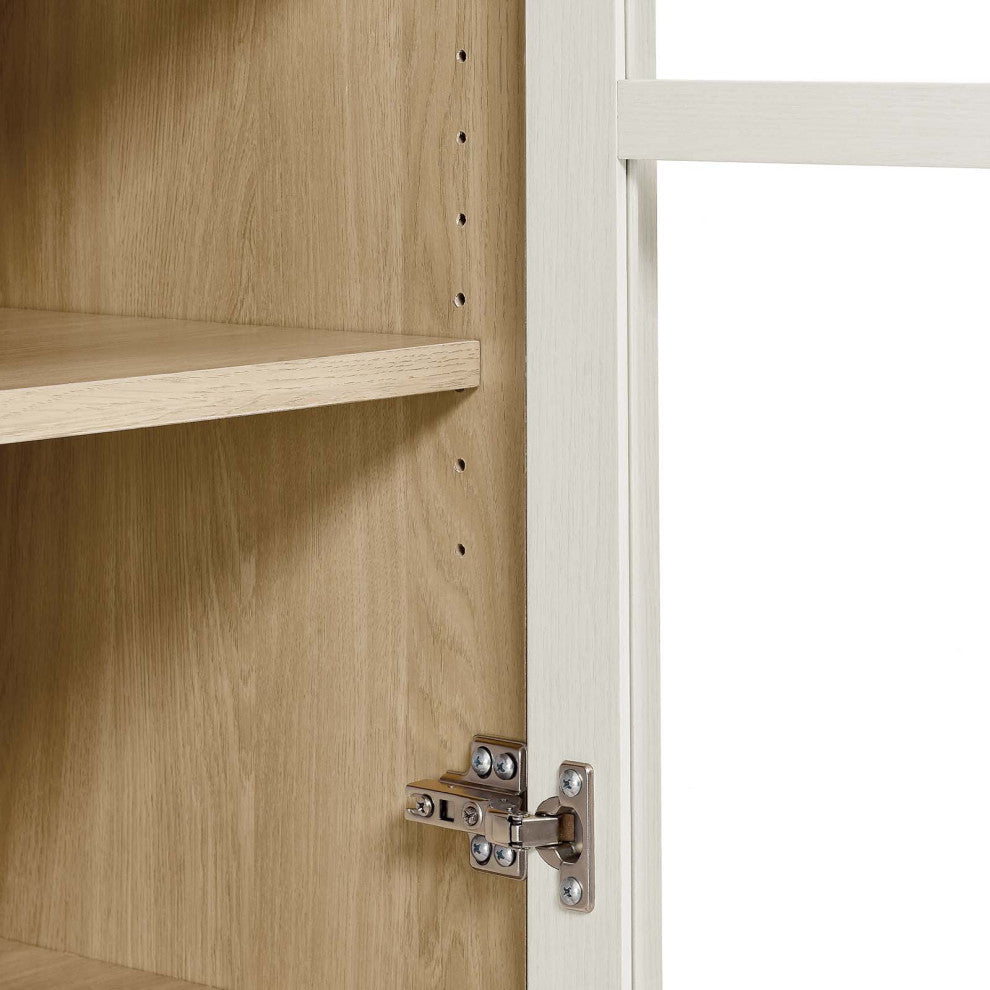 Nolan Tall Storage Display Cabinet - White Oak