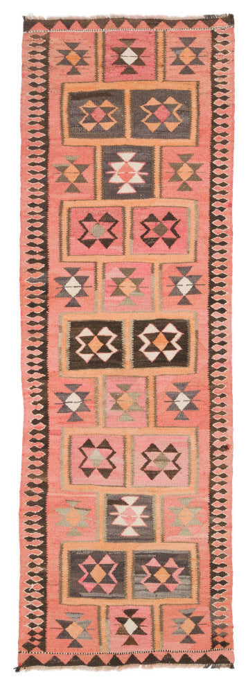 Vintage Turkish Kilim Runner 3' 3" x 9' 8", 39 in. x 116 in.