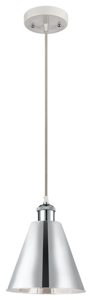 Innovations Lighting 516-1P-WPC-MBC-8-PieceBallston Cone 1 Light 8" Mini Pendant