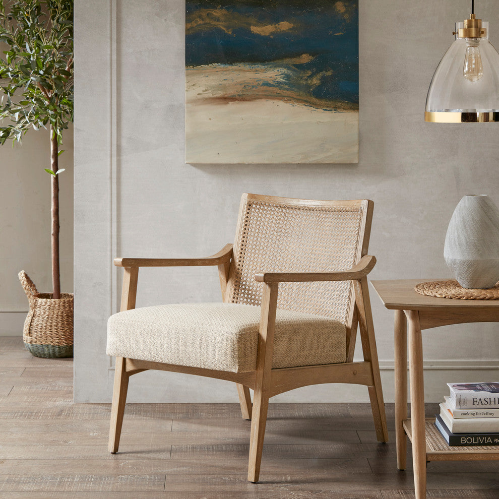 INK+IVY Kelly Accent Chair Dining Chairs, Natural, Accent Chair