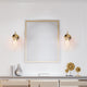 LNC 5" W 1-Light Polished Gold with Seeded Glass Modern Wall Sconce