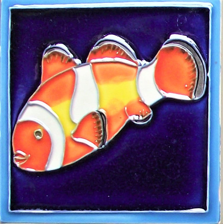 3x3" Clown Fish Ceramic Tile Magnet