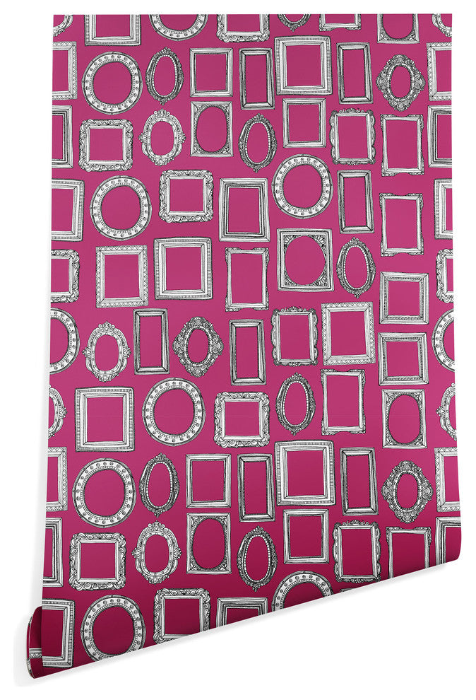 Deny Designs Sharon Turner Picture Frames Fuchsia Wallpaper, Pink, 2'x4'