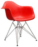 Red, Chromed Steel Legs Eiffel Dining Room Chair, Set of 2