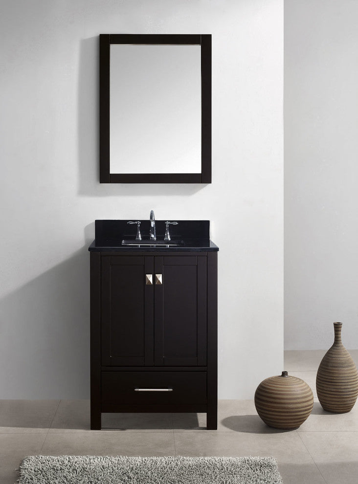 Caroline Avenue 24" Single Bathroom Vanity Set White, Granite Top