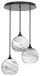 Empire 3-Light Cluster Pendalier, Matte Black/Onyx Swirl