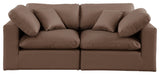 Comfy Upholstered Modular Sofa, Brown, 2-Piece: 2 Corner Chair, Vegan Leather