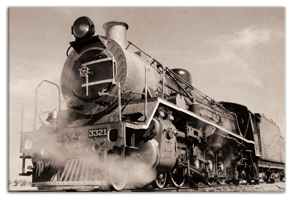 Rustic Steam Engine 24x36 Canvas Wall Art