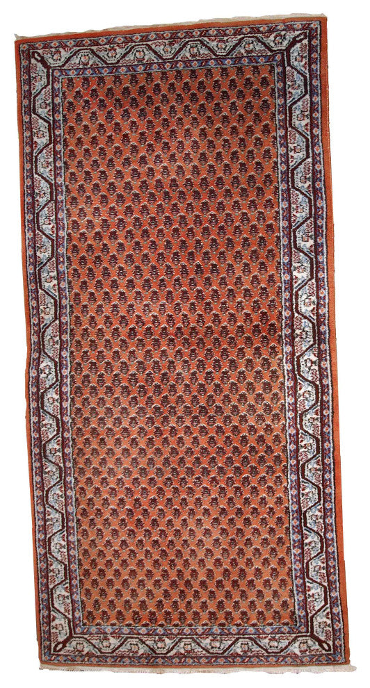 Handmade Vintage Indian Seraband Rug, 3'x6.3', 94cmx194cm 1980s