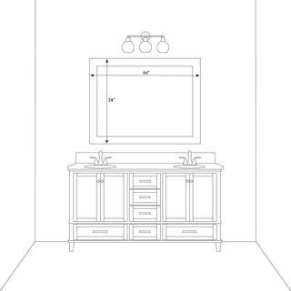 Porter Framed Wall Mirror, Silver, 34"x44"