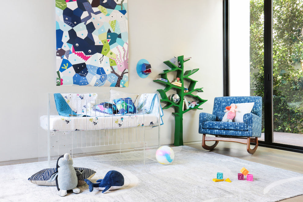 Nursery Works Oceanography Organic Cotton Percale Sheet Sea Animals