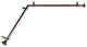 Maurice 13/16 inch Corner Window Curtain Rod, Cocoa, 48-84"