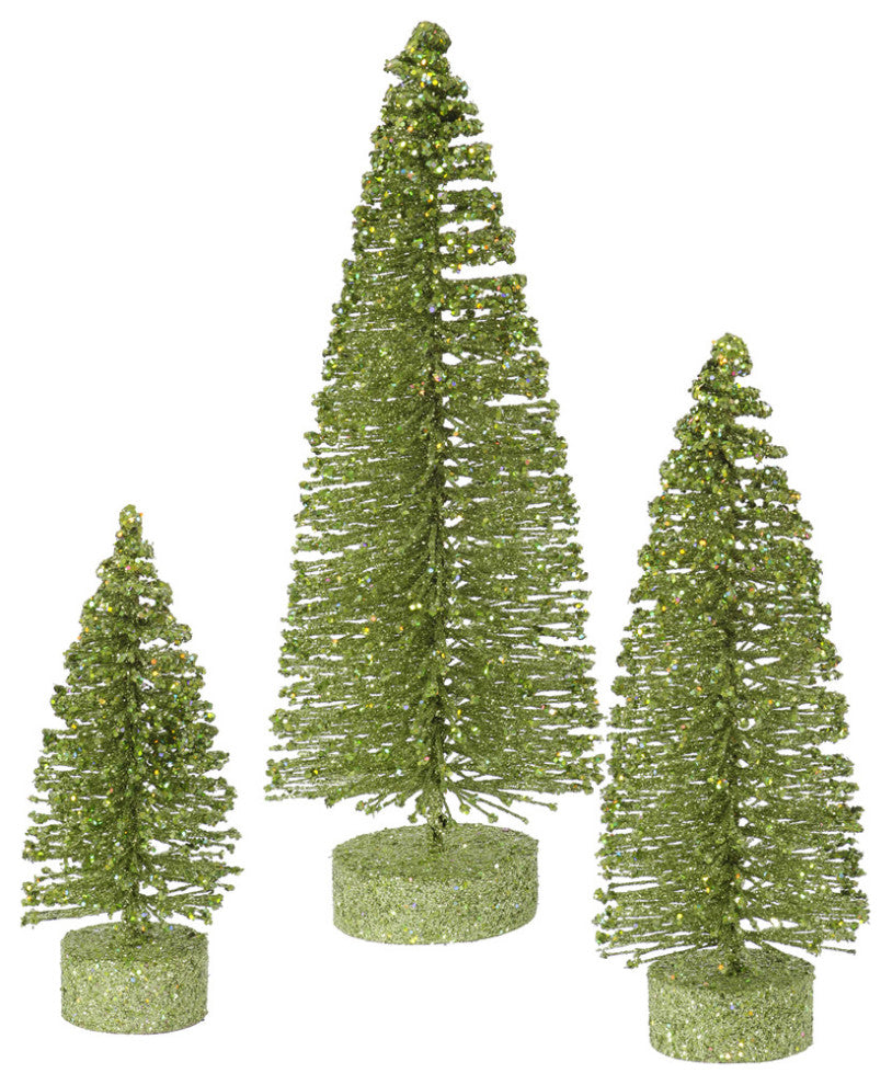 Vickerman L137413 5"/7"/9" Lime Green Glitter Oval Artificial Christmas Tree