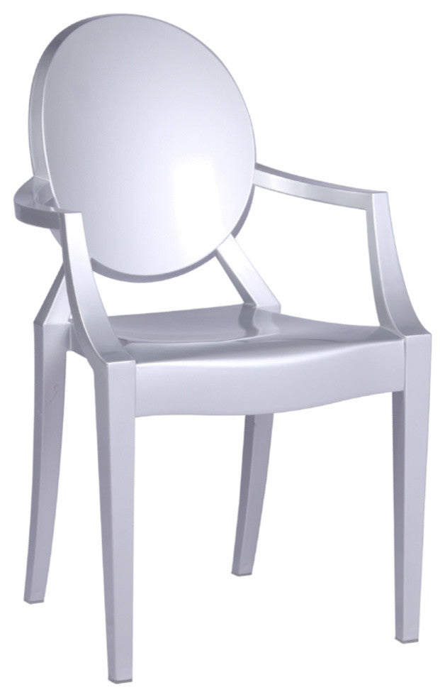 Modern Classics Clear Arm Chair, Silver