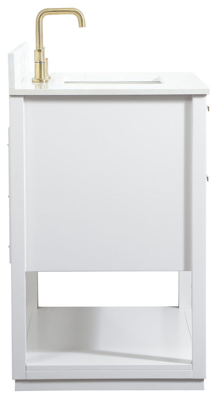 36" Single Bathroom Vanity, White, With Backsplash